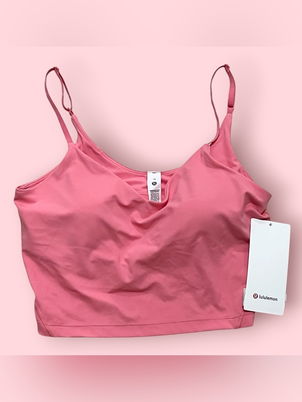 Lululemon Woman Align Cropped Cami Tank A/B (Coral Pink)